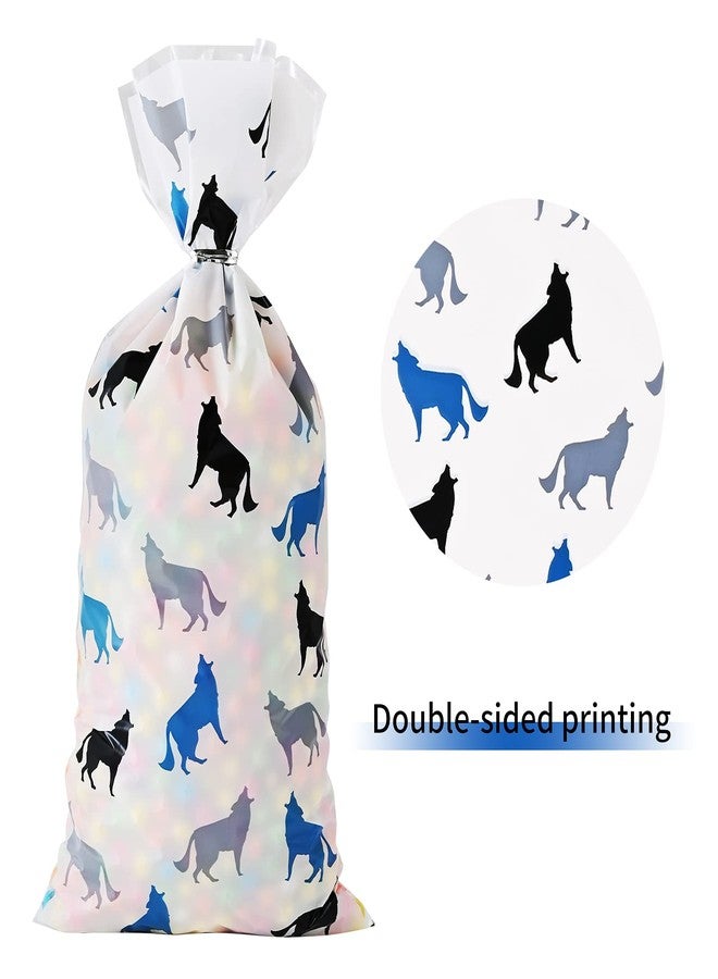 Lecpeting 100 Pcs Wolf Treat Bags Wolf Cellophane Candy Bags Wolf Party Favor with Twist Ties for Theme Birthday Party Supplies - Image 3